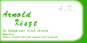 arnold kiszt business card